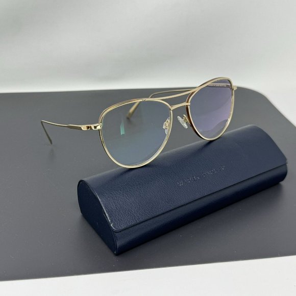 Warby parker sanaa W 2308 Polished Gold W/ Oak Barrel Eyeglasses Frame 55-17-140